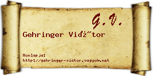 Gehringer Viátor névjegykártya